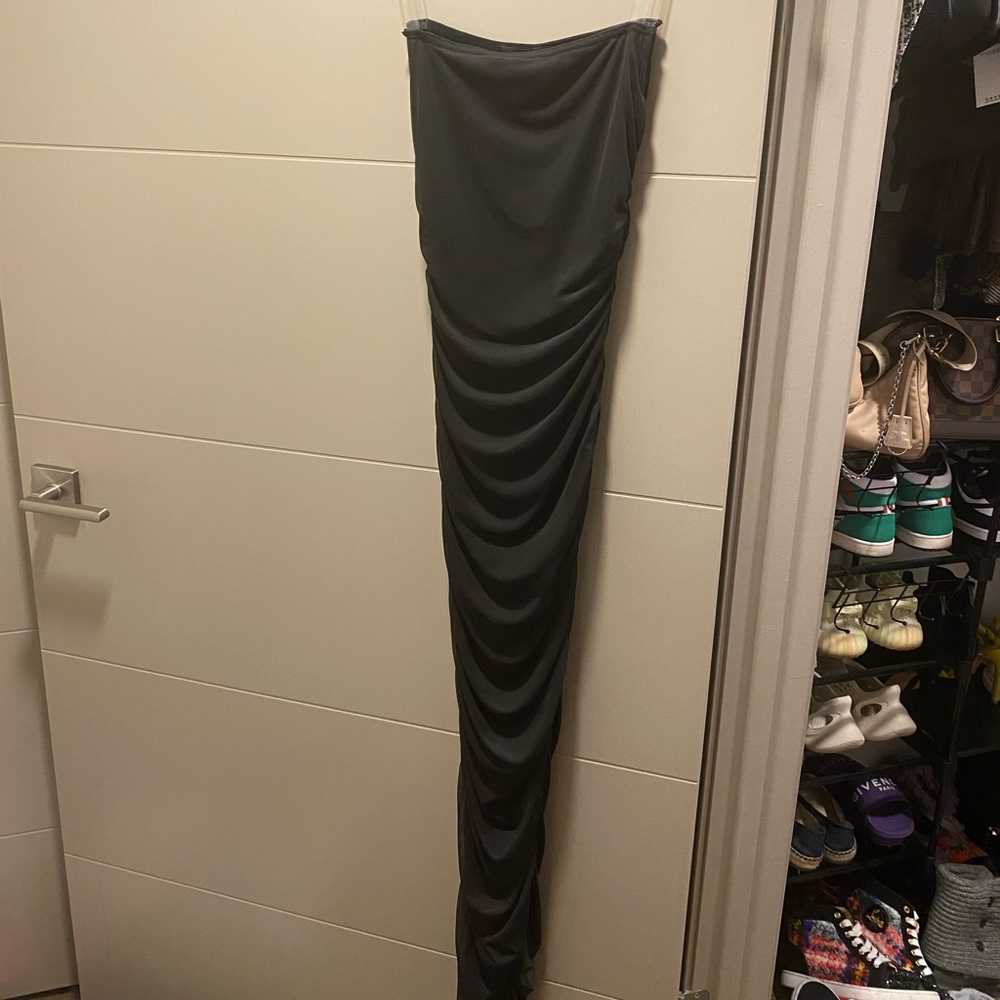 Mesh see through sexy long fitted dress. Under garment attached inside.